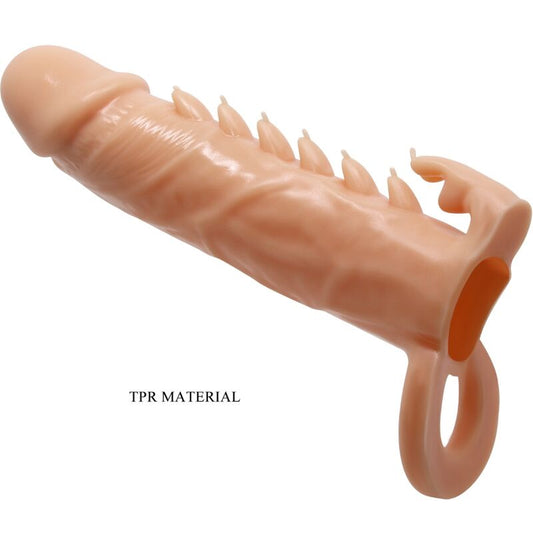 Pretty Love Emmit Penis Sleeve + Clitoris Stimulator Flesh