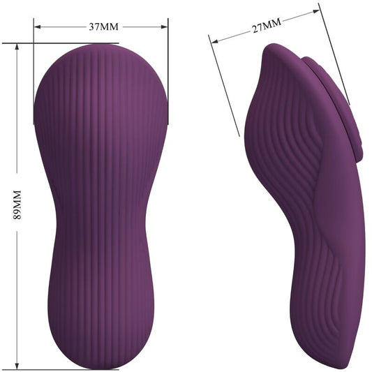 Pretty Love Mane Lay On Clitoris Massager 10 Vibrations Remote Control Purple