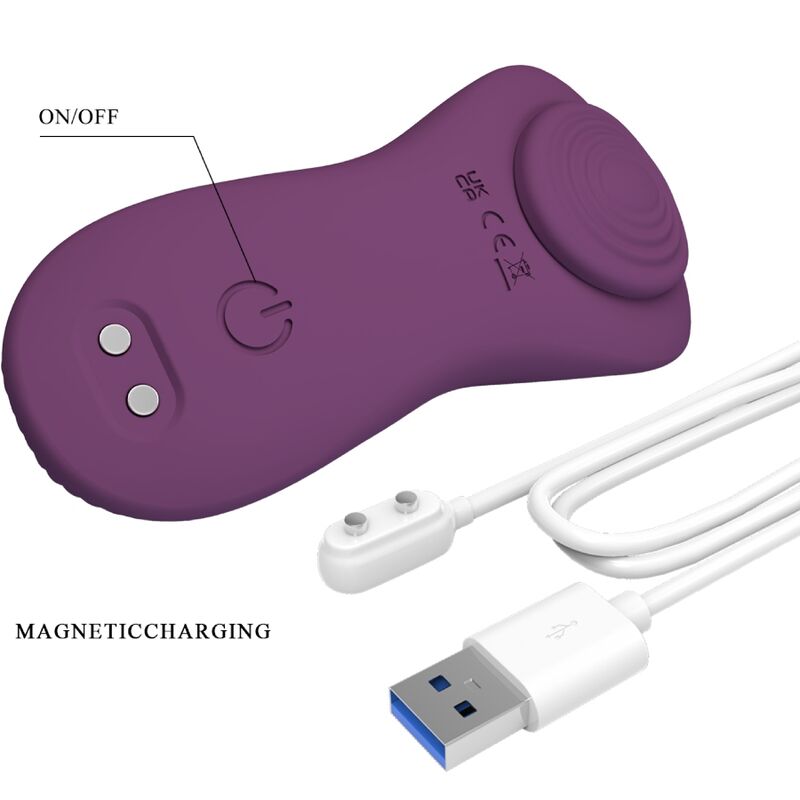 Pretty Love Mane Lay On Clitoris Massager 10 Vibrations Remote Control Purple