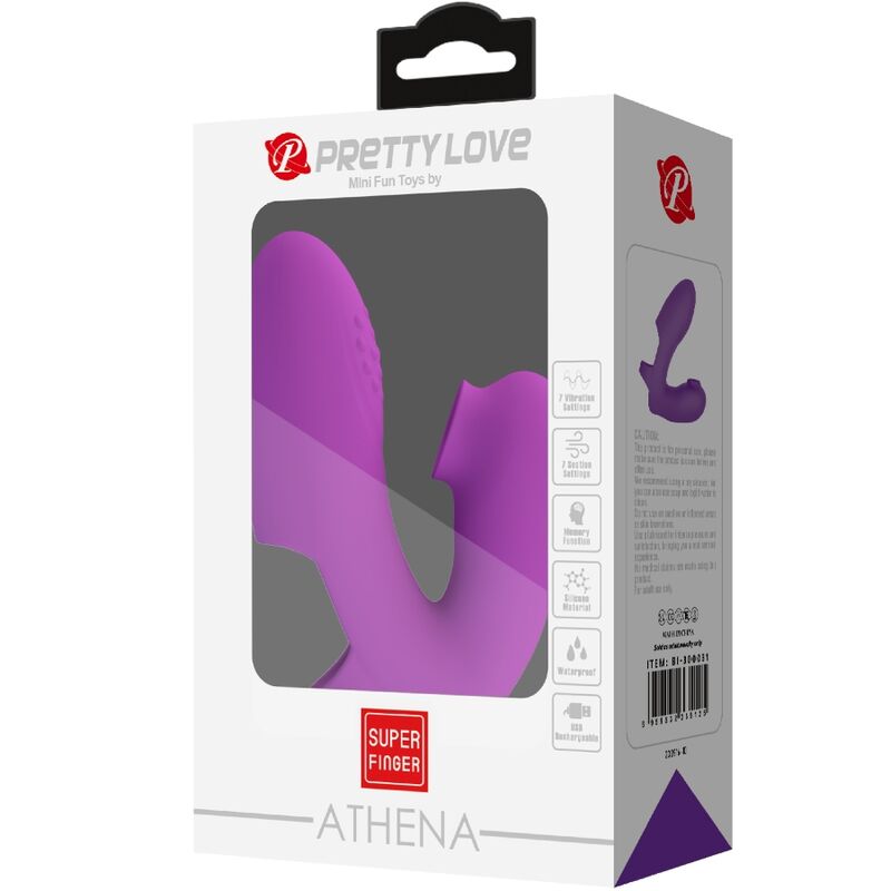 Pretty Love Athena Finger Vibrator With Clitoris Stimulator Purple