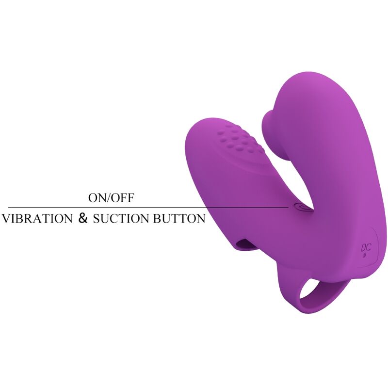 Pretty Love Athena Finger Vibrator With Clitoris Stimulator Purple