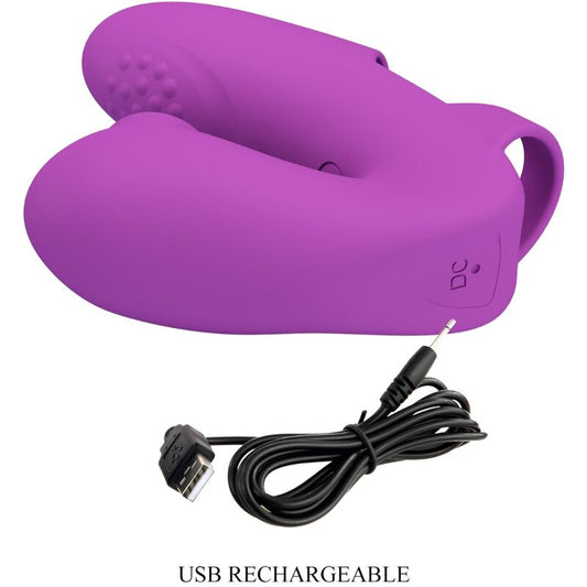 Pretty Love Athena Finger Vibrator With Clitoris Stimulator Purple