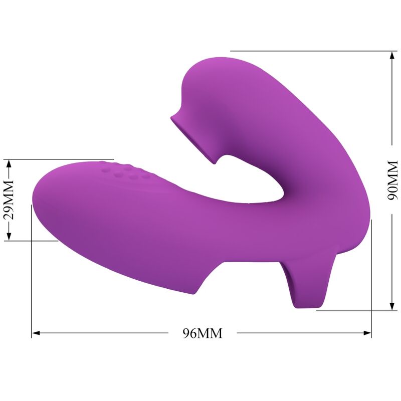Pretty Love Athena Finger Vibrator With Clitoris Stimulator Purple