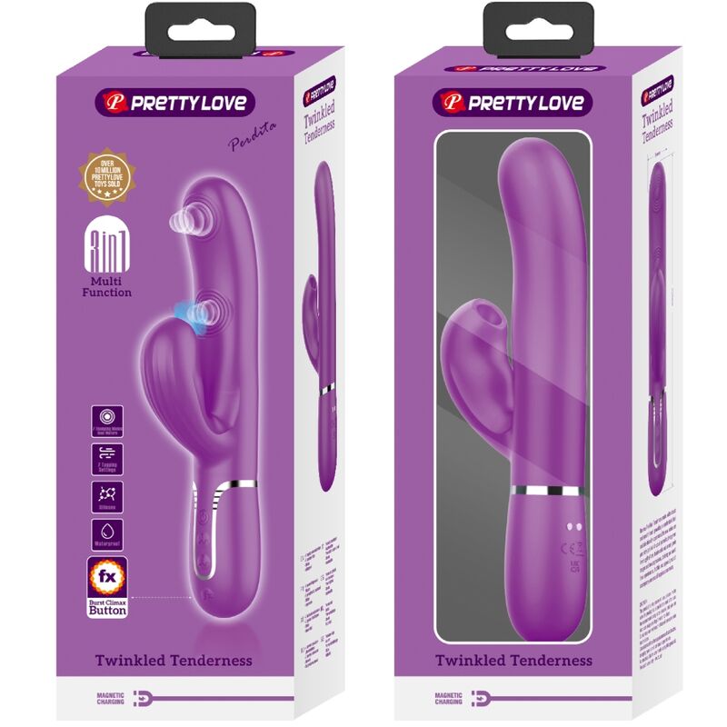Pretty Love Perlita 3 In 1 Multifunction Rabbit Vibrator Purple