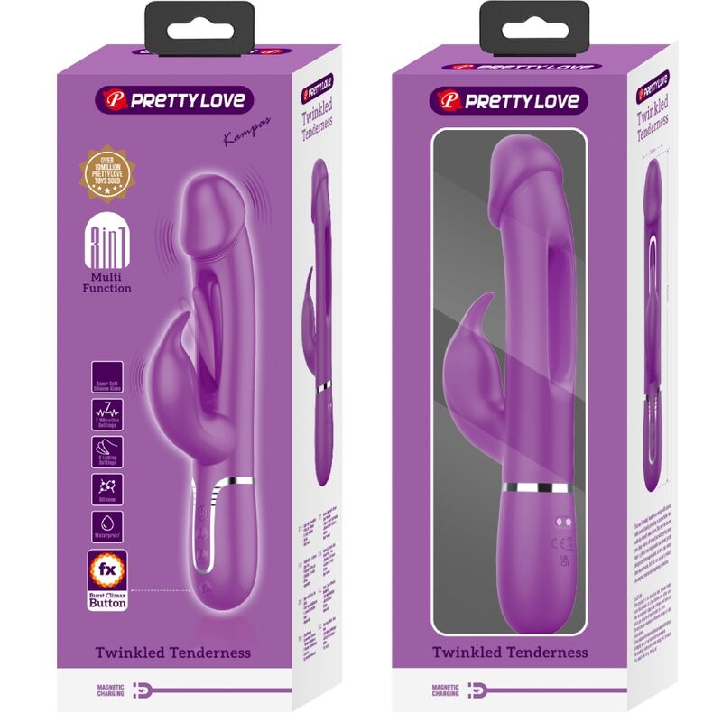 Pretty Love Kampas 3 In 1 Multifunction Rabbit Vibrator Purple