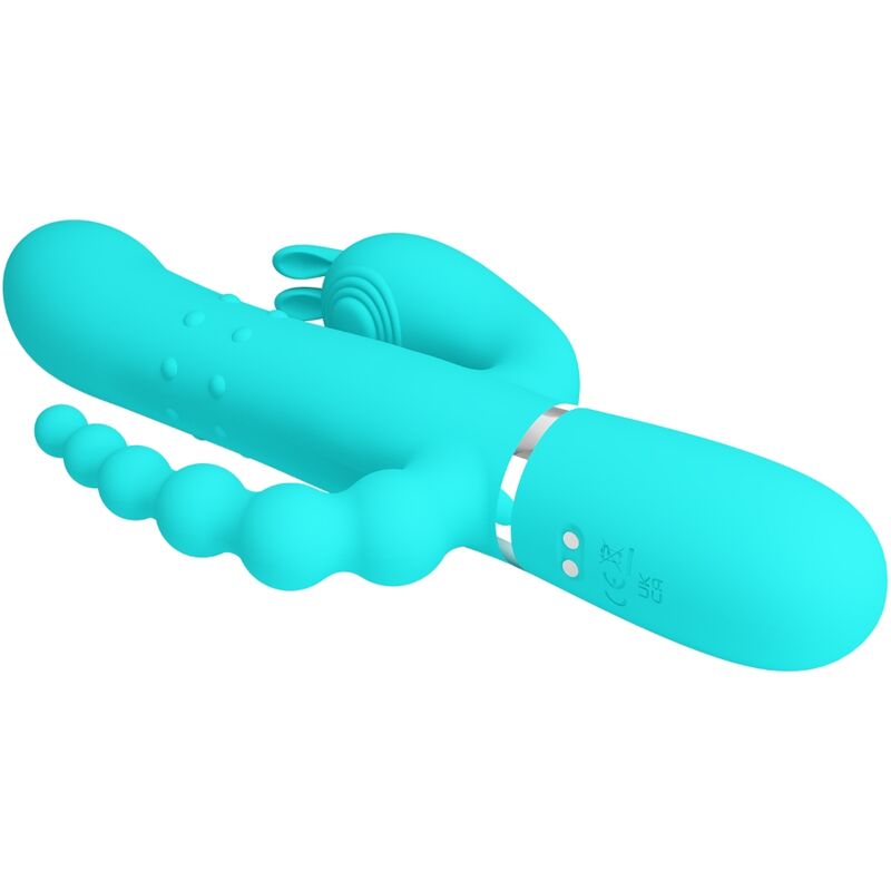 Pretty Love Cammy 4 In 1 Multifunction Tripple Rabbit Vibrator Blue