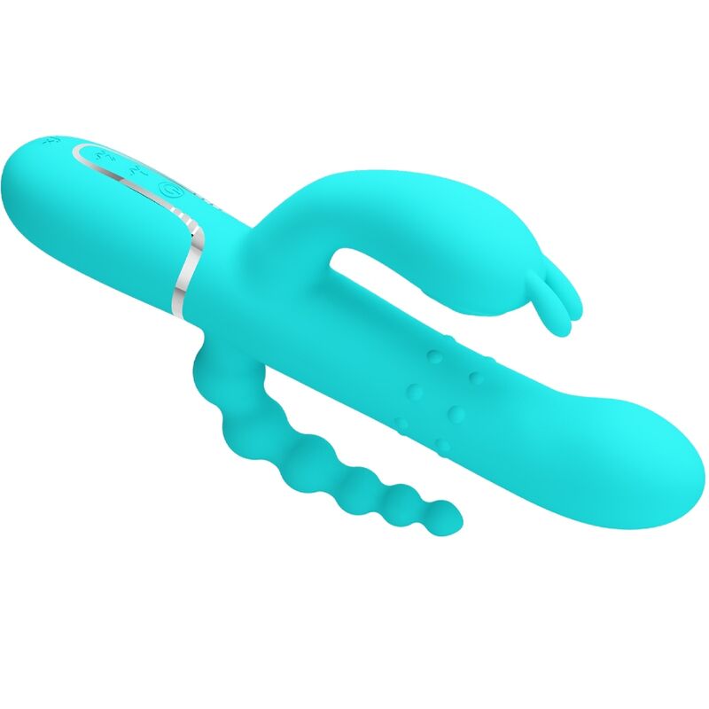 Pretty Love Cammy 4 In 1 Multifunction Tripple Rabbit Vibrator Blue