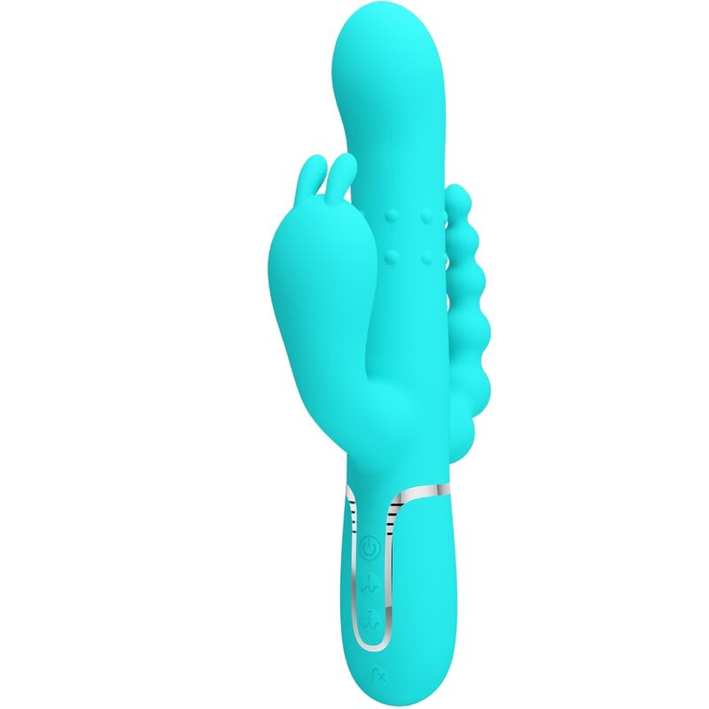 Pretty Love Cammy 4 In 1 Multifunction Tripple Rabbit Vibrator Blue