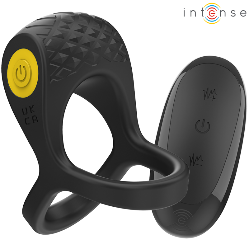 Intense Couples Toys Intense - Alex Vibrator Double Penis Ring 10 Vibrations Black