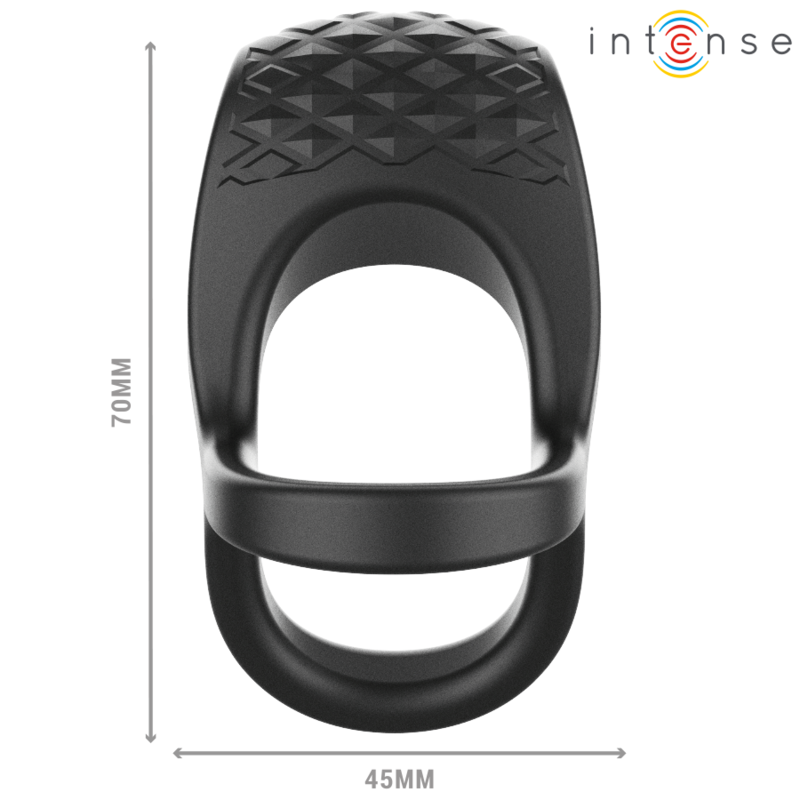 Intense Couples Toys Intense - Alex Vibrator Double Penis Ring 10 Vibrations Black