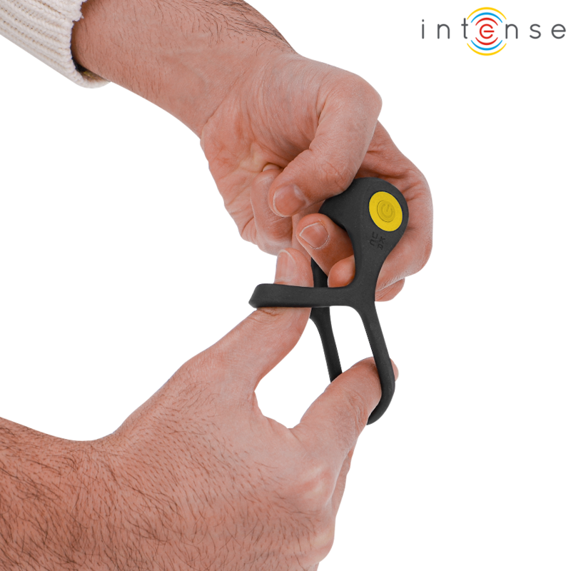Intense Couples Toys Intense - Alex Vibrator Double Penis Ring 10 Vibrations Black