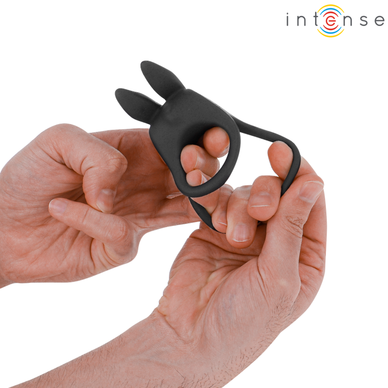 Intense Couples Toys Intense - Sam Vibrator Double Penis Ring 10 Vibrations Black