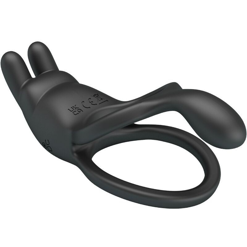 Pretty Love Seth Double Vibrating Ring Rabbit 7 Vibrations Black
