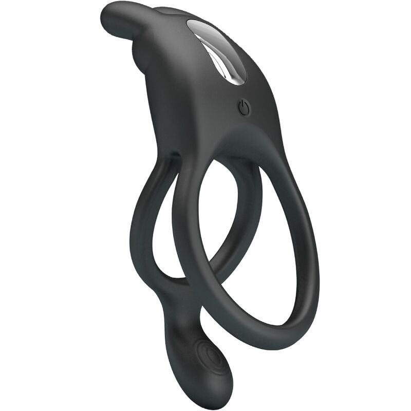 Pretty Love Seth Double Vibrating Ring Rabbit 7 Vibrations Black