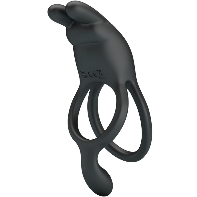 Pretty Love Seth Double Vibrating Ring Rabbit 7 Vibrations Black