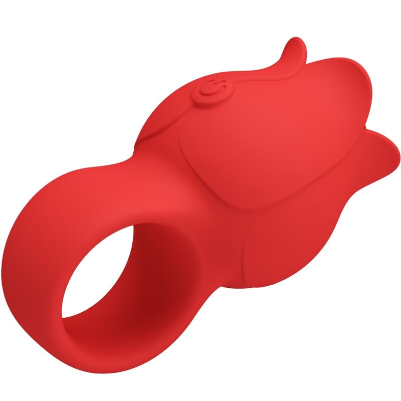 Pretty Love Jae Rose Shaped Finger Vibrator 10 Vibrations Red