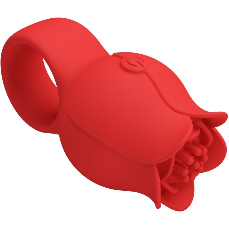 Pretty Love Jae Rose Shaped Finger Vibrator 10 Vibrations Red