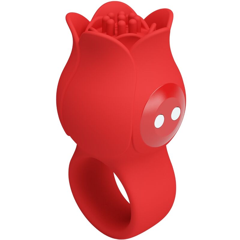 Pretty Love Jae Rose Shaped Finger Vibrator 10 Vibrations Red