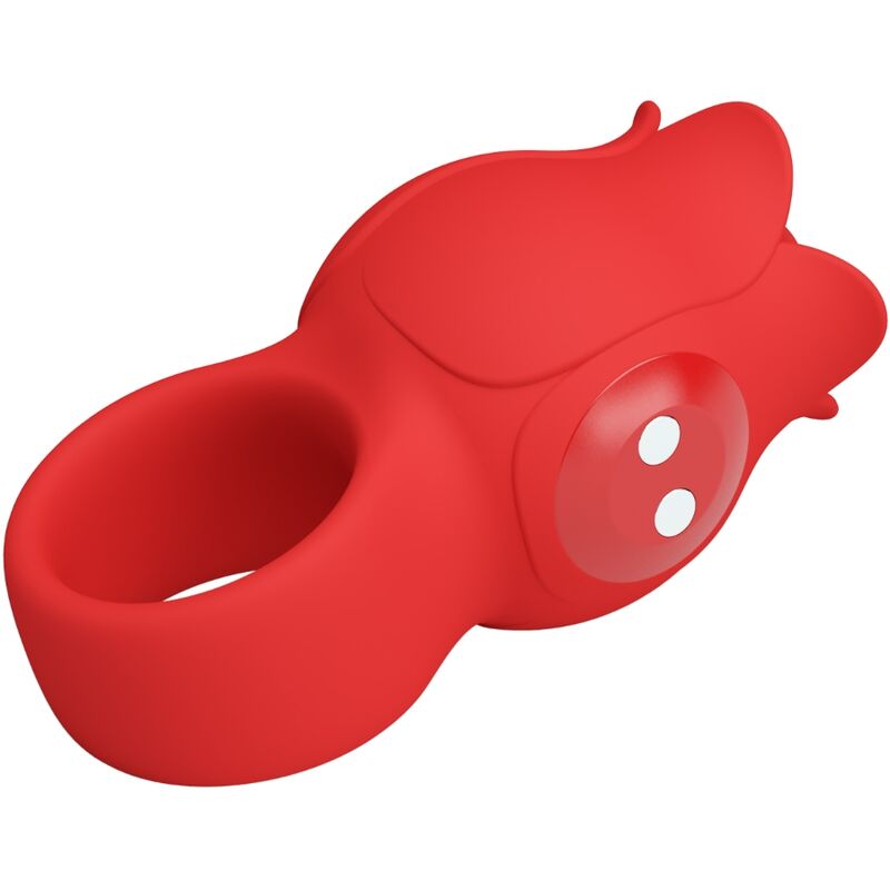 Pretty Love Jae Rose Shaped Finger Vibrator 10 Vibrations Red