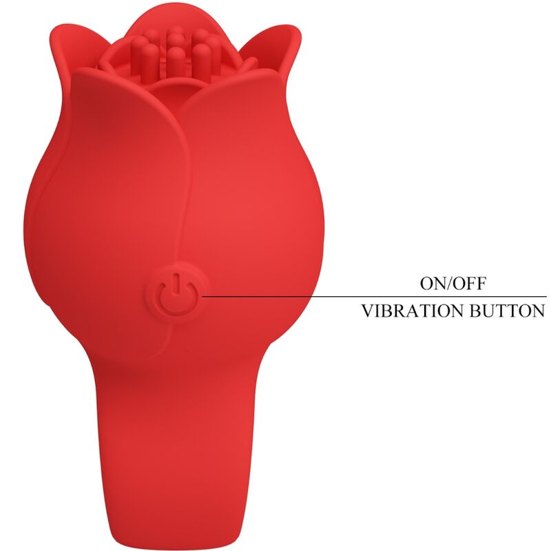 Pretty Love Jae Rose Shaped Finger Vibrator 10 Vibrations Red