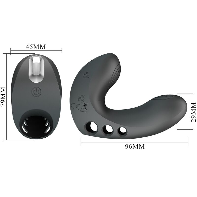 Pretty Love Camelia Finger Vibrator 7 Vibrations Black