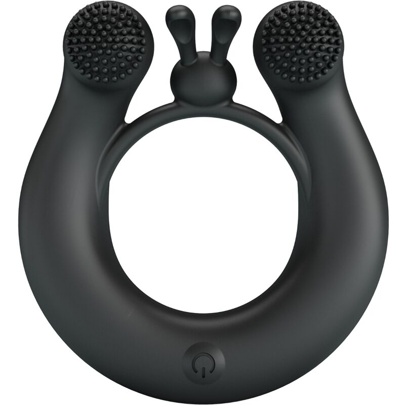 Pretty Love Dahlia Vibrating Ring + Clitoris Stimulator 12 Vibrations Black