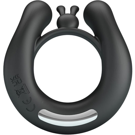 Pretty Love Dahlia Vibrating Ring + Clitoris Stimulator 12 Vibrations Black