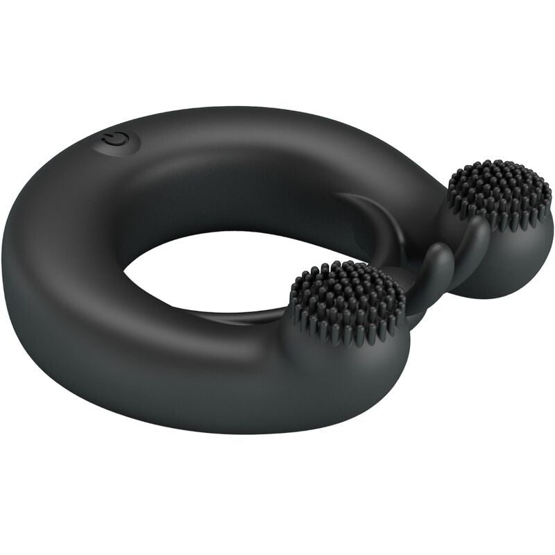 Pretty Love Dahlia Vibrating Ring + Clitoris Stimulator 12 Vibrations Black
