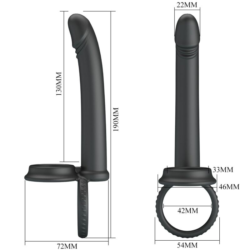 Pretty Love Dillion Double Penetration Double Cock Ring Black