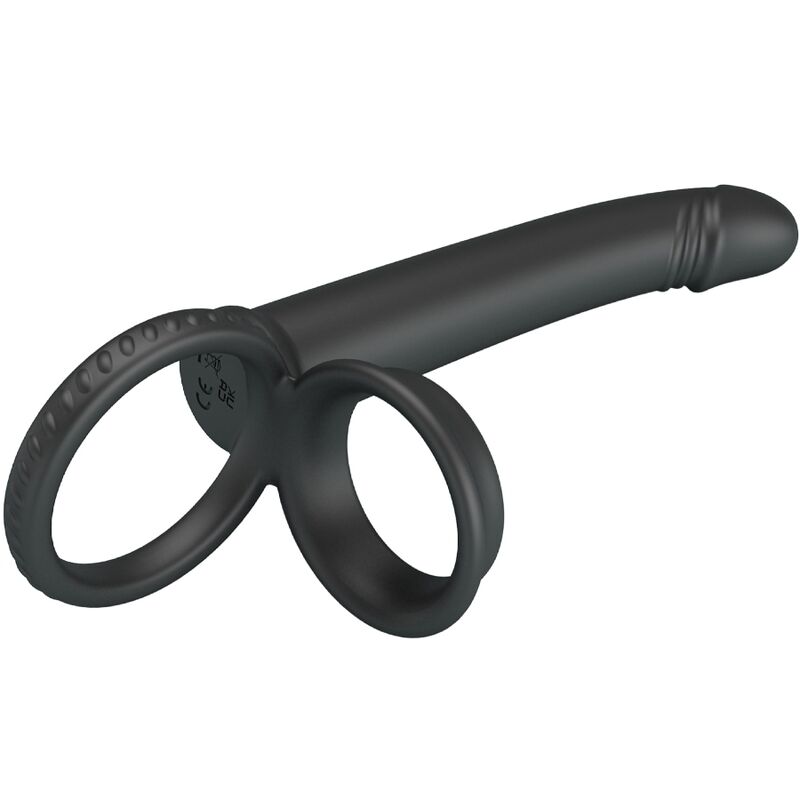 Pretty Love Dillion Double Penetration Double Cock Ring Black
