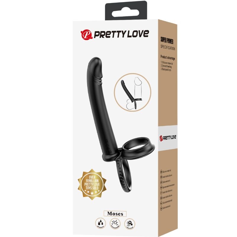 Pretty Love Dillion Double Penetration Double Cock Ring Black