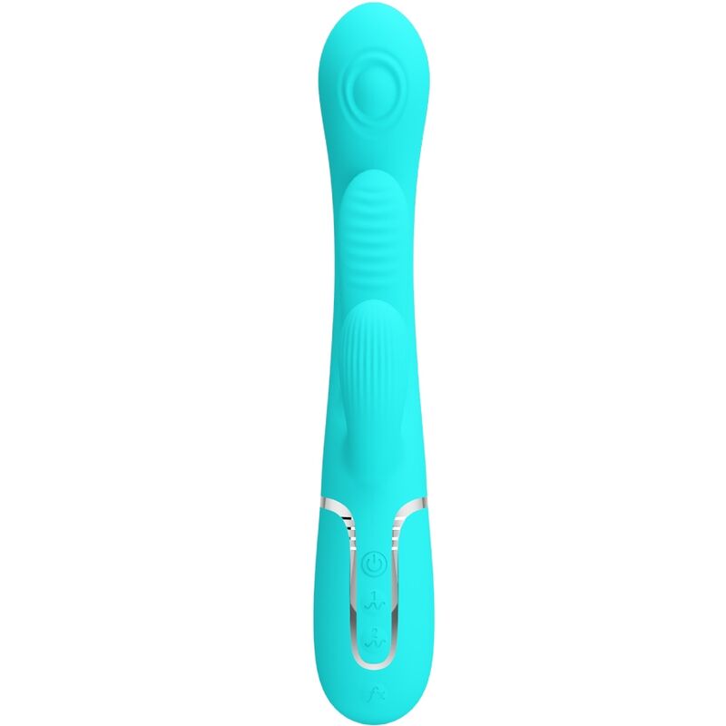 Pretty Love Shania Triple Rabbit Multifunction Vibrator 3 In 1 Blue