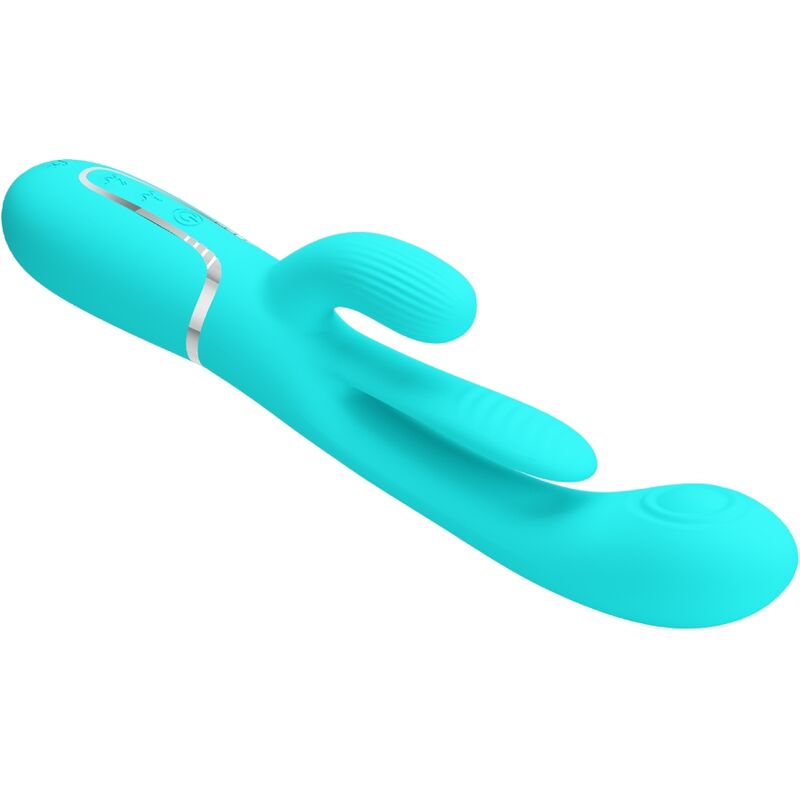 Pretty Love Shania Triple Rabbit Multifunction Vibrator 3 In 1 Blue