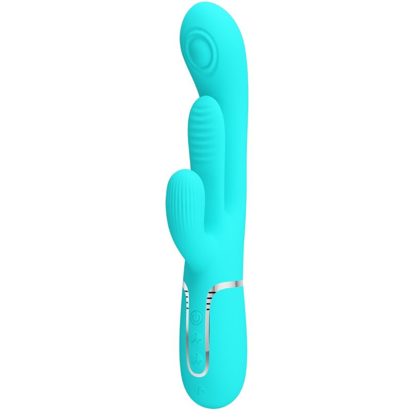 Pretty Love Shania Triple Rabbit Multifunction Vibrator 3 In 1 Blue