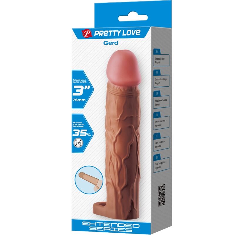 Pretty Love Gerd Penis Sleeve With 7.6 Cm Extension Mulatto