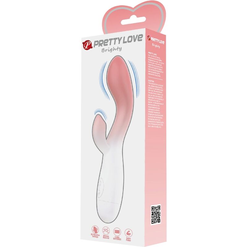 Pretty Love Brighty G-Spot Vibrator + Clitoris Stimulator 30 Vibrations Pink