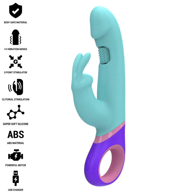 Intense Fun Intense - Monica Rabbit Vibrator With Rotating G-Spot Stimulator Blue