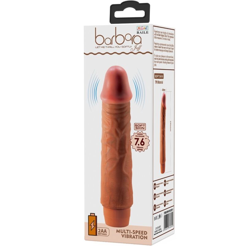 Baile Jeff Realistic Vibrator 19.5 Cm Mulatto