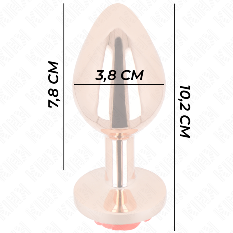 Kink Pleasure Plugs Kink - Pink Gold Anal Plug With Red Rose L