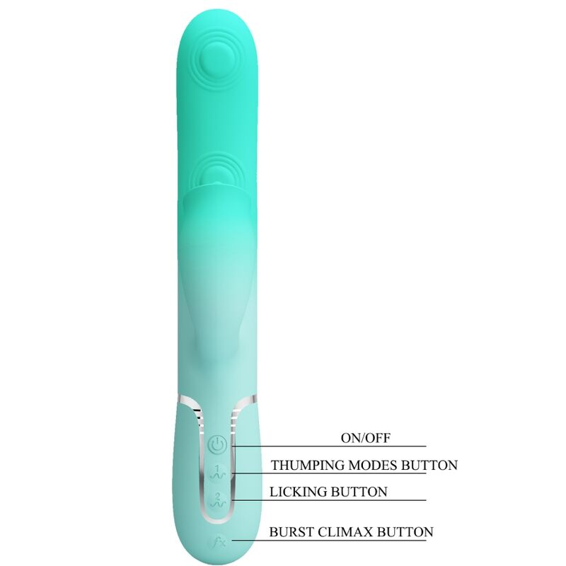 Pretty Love Flirtation Pretty Love - Gigi Multifunction Rabbit Vibrator Aqua Green