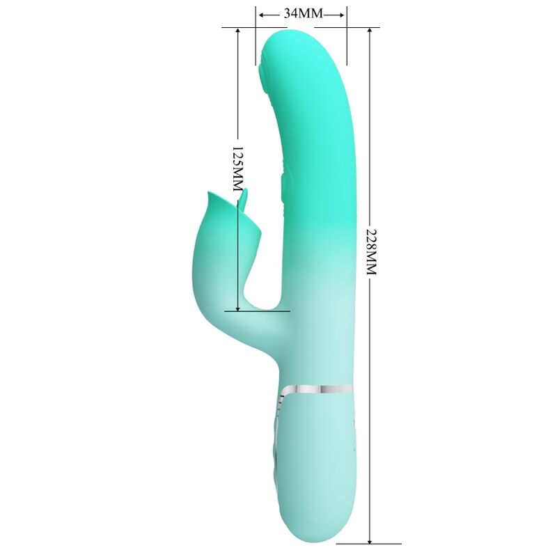 Pretty Love Flirtation Pretty Love - Gigi Multifunction Rabbit Vibrator Aqua Green