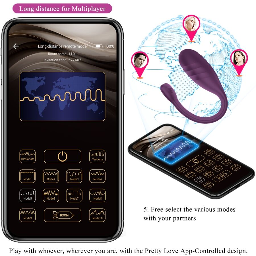 Pretty Love Smart Pretty Love - Leviathan App Controlled Vibrator Purple