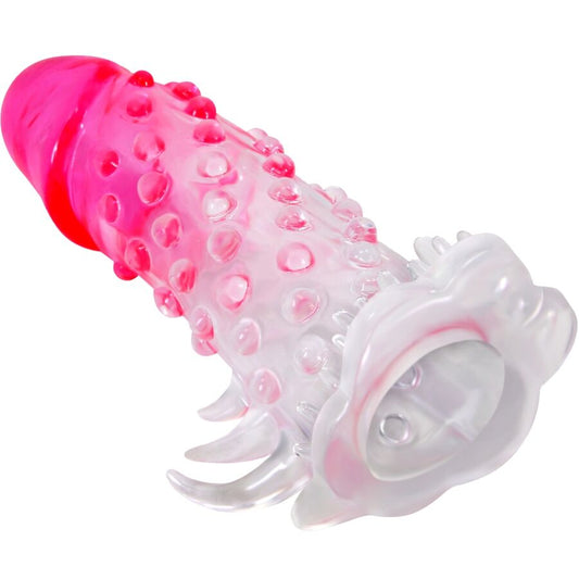 Pretty Love Wilford Realistic Enlargement Sheath With Embossed Penis Pink