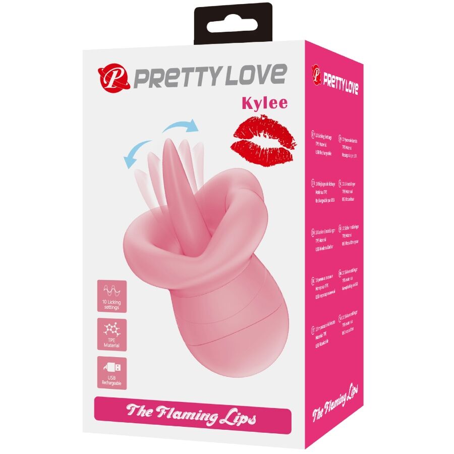 Pretty Love Kylee Tongue Clitoris Stimulator 10 Vibrations Nude Pink