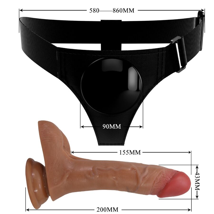 Pretty Love Universal Harness Briefs With Vibrating And Squirting Dildo 15.5 Cm Mulato
