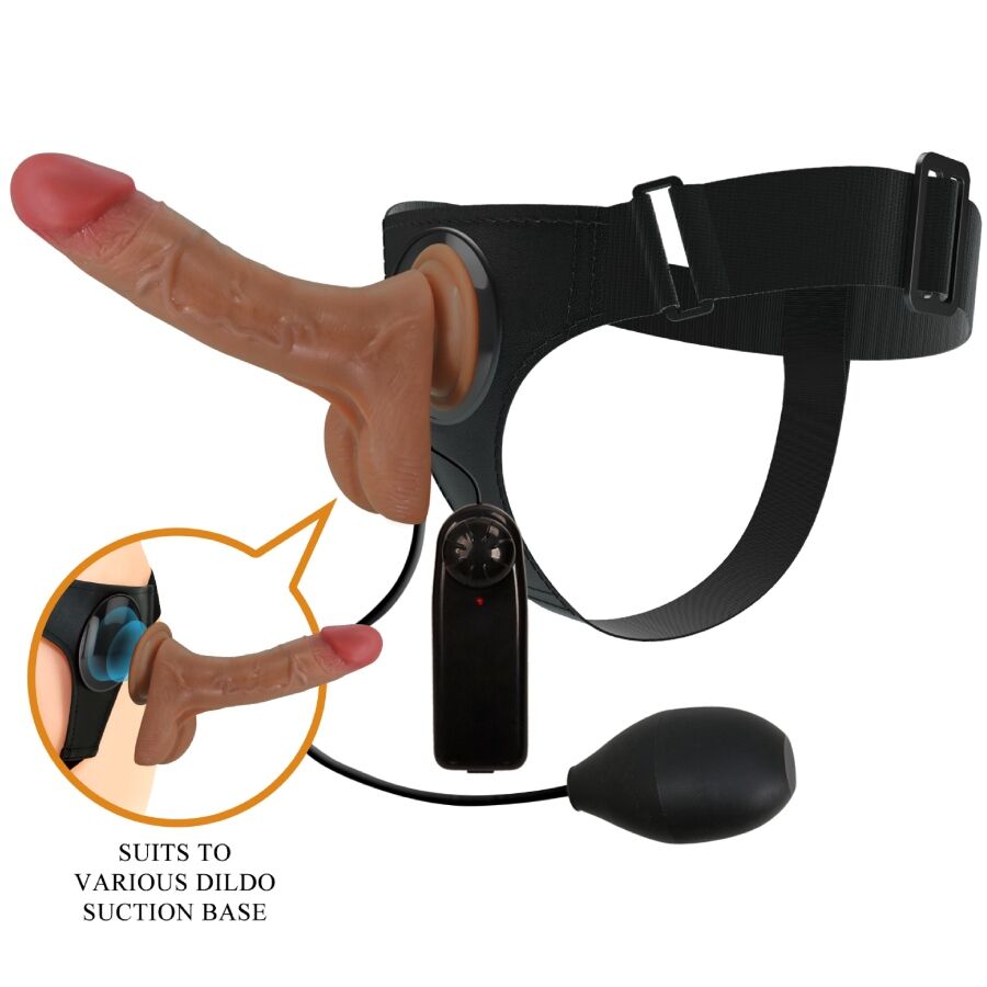 Pretty Love Universal Harness Briefs With Vibrating And Squirting Dildo 15.5 Cm Mulato
