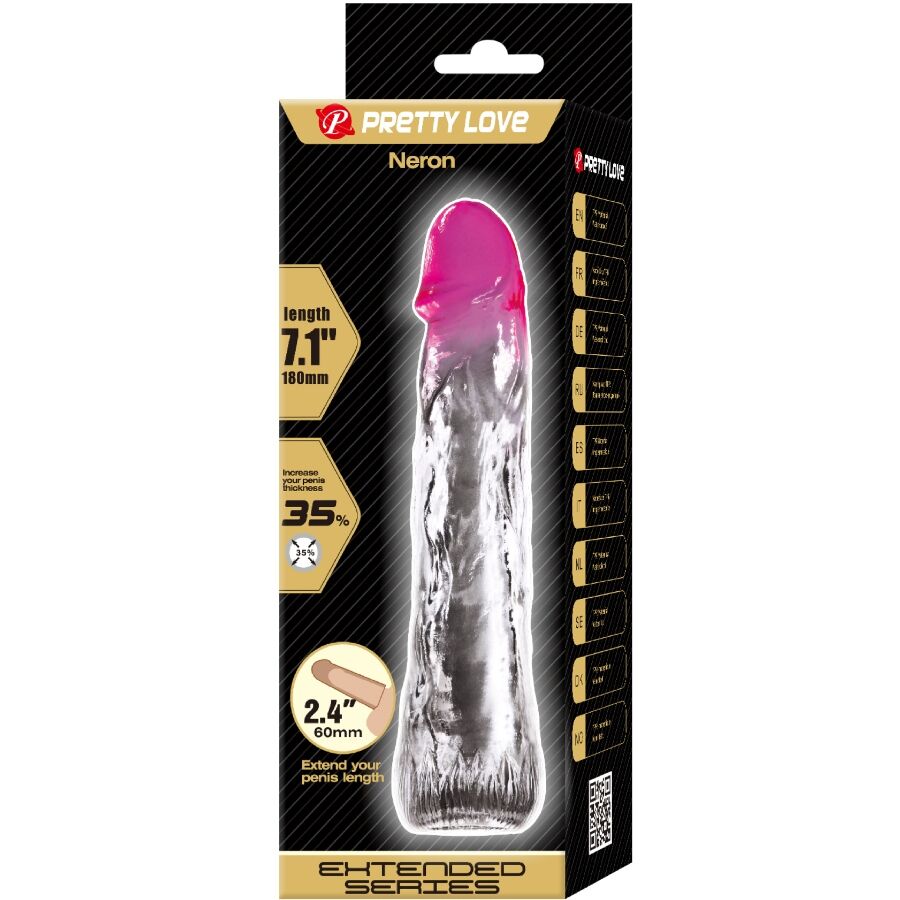 Pretty Love Neron Realistic 6 Cm Enlargement Sheath For Penis Pink