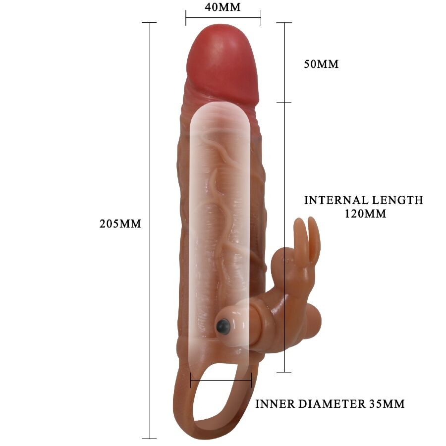 Pretty Love Osmar Penis Sleeve + Vibrating Clitoris Stimulator