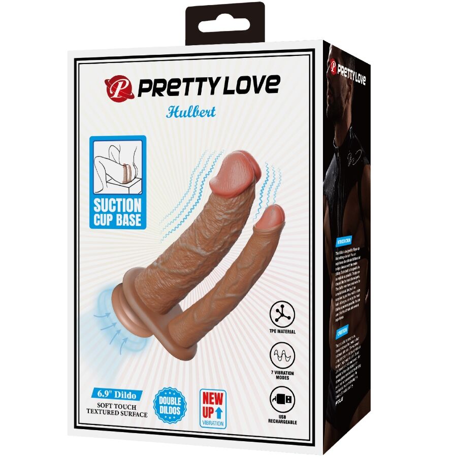 Pretty Love Hulbert Double Realistic Dildo With Vibration Mulato