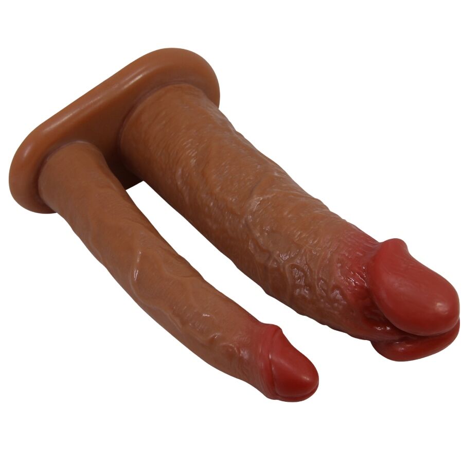 Pretty Love Yairon Double Penis Sleeve With 4 Cm Extension Mulatto